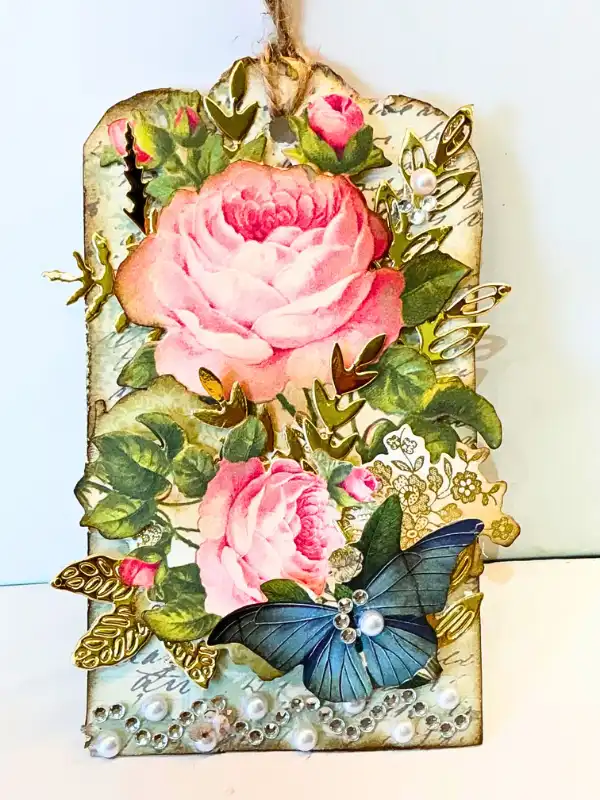 15 Handmade Craft Gift Ideas Your Friends Will Actually Use 3 Layered Vintage Rose Keepsake Tag