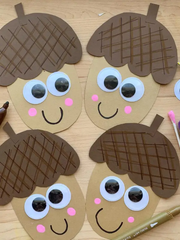 Smiling Paper Acorns