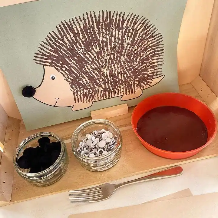 Fork Painted Hedgehog With Pom Pom Nose