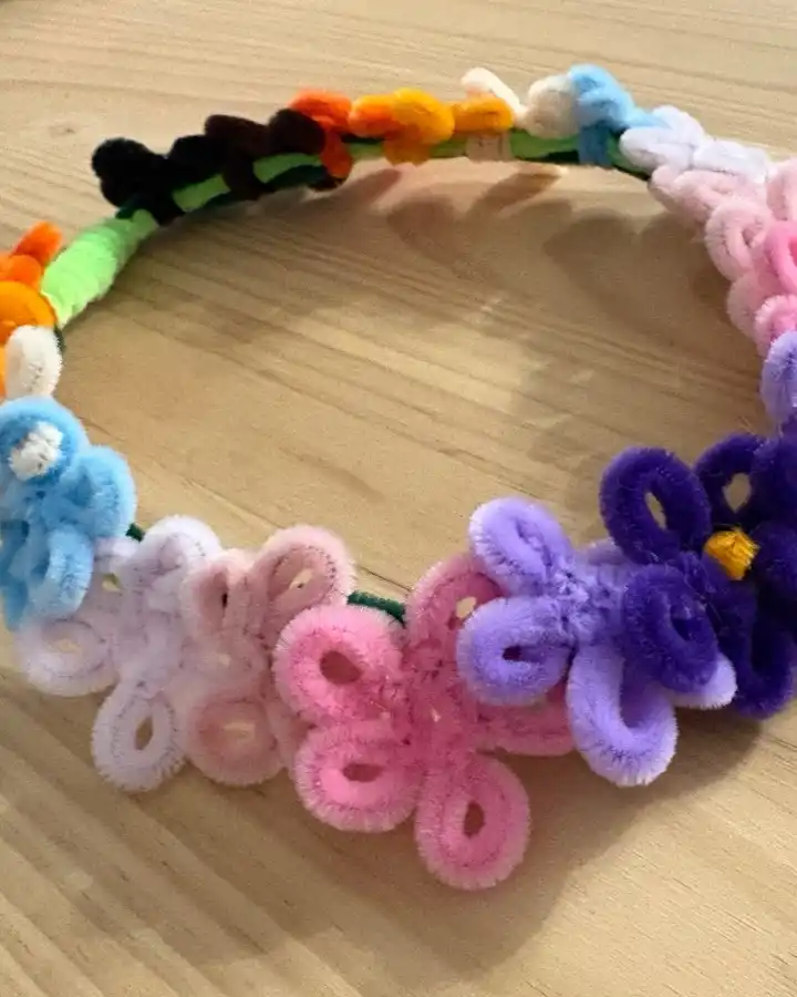 A Pipe Cleaner Flower Crown, One Of The Cheapest Craft Ideas For Teens