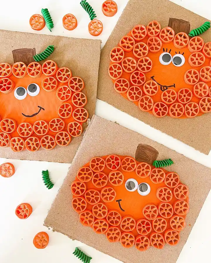 17 Craft Ideas for Kids Age 8 That Don't Feel Like Busywork 2 Wheel Pasta Turns Into a Whole Patch of Painted Pumpkins