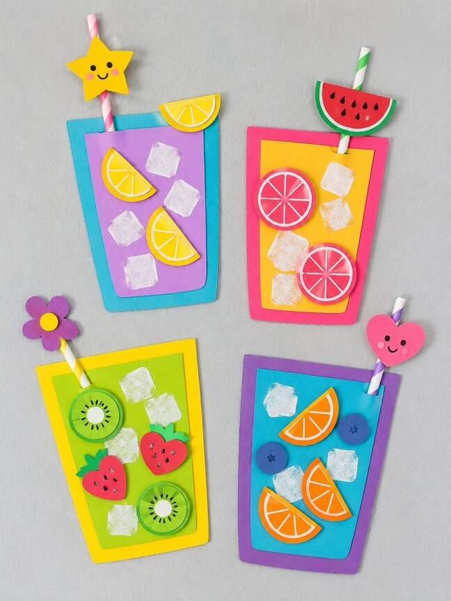Four Paper Cups Turn Into a Menu of Fruity Summer Drinks