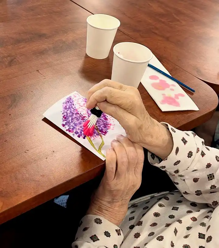 Cotton Swab Dot Painting for Handmade Cards