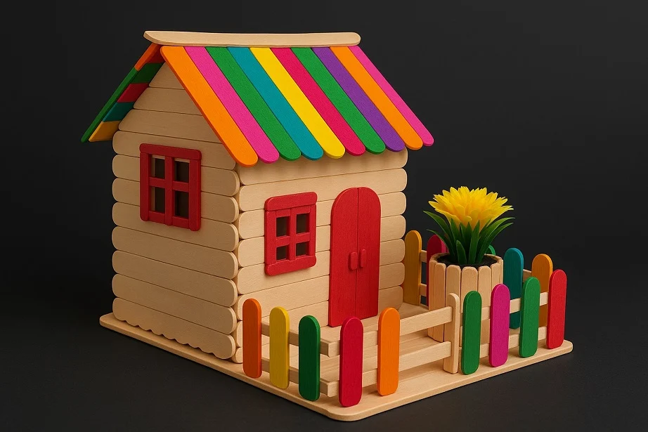 17 Craft Ideas for Kids Age 8 That Don't Feel Like Busywork 11 A Craft Stick Cottage Is the Big Project of the Bunch