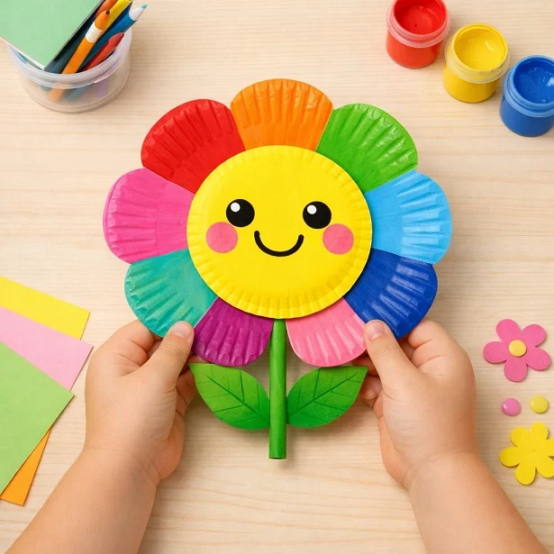 17 Craft Ideas for Kids Age 8 That Don't Feel Like Busywork 9 Cupcake Liners Fold Into Petals for a Paper Plate Sunflower