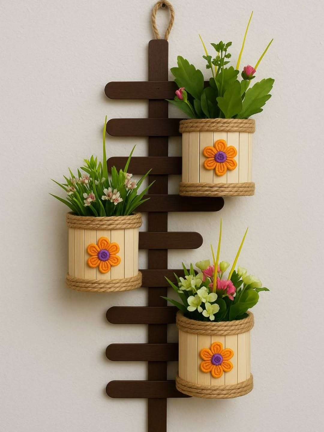 A Craft Stick Ladder That Gives Plants a Home Off the Floor
