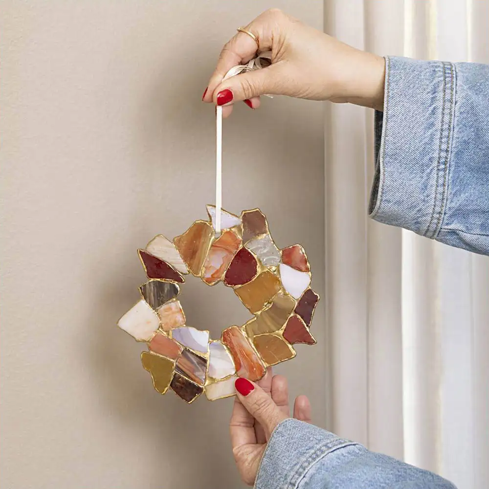 A Stained Glass Wreath That Uses Up Your Scrap Pile