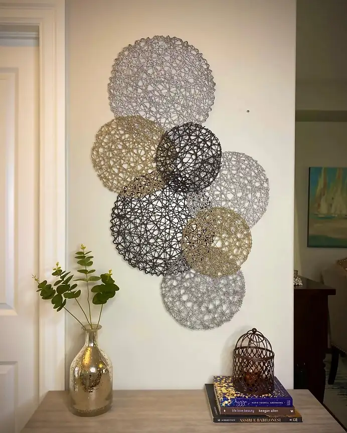 Turn Woven Placemats Into Large Scale Wall Art