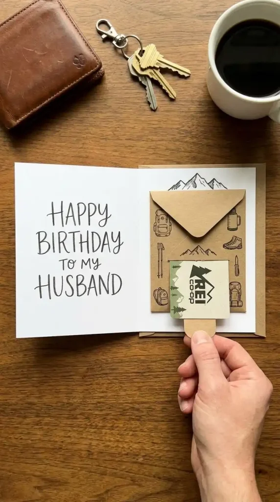 DIY Milestone Birthday Cards for Husband – 11 Creative Ideas He’ll Love 6 Card With Built-In Mini Envelope Gift Card Pull