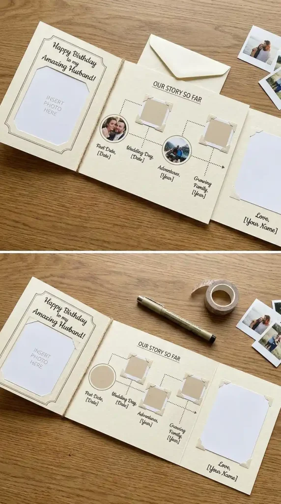 DIY Milestone Birthday Cards for Husband – 11 Creative Ideas He’ll Love 4 Customizable Photo Timeline Card