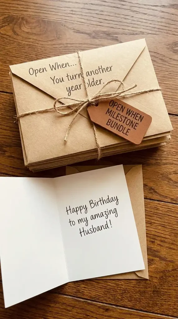 DIY Milestone Birthday Cards for Husband – 11 Creative Ideas He’ll Love 5 “Open When” Milestone Bundle Card
