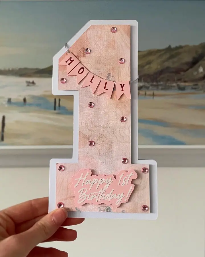 A Shaped Card Cut Straight Into the Number One
