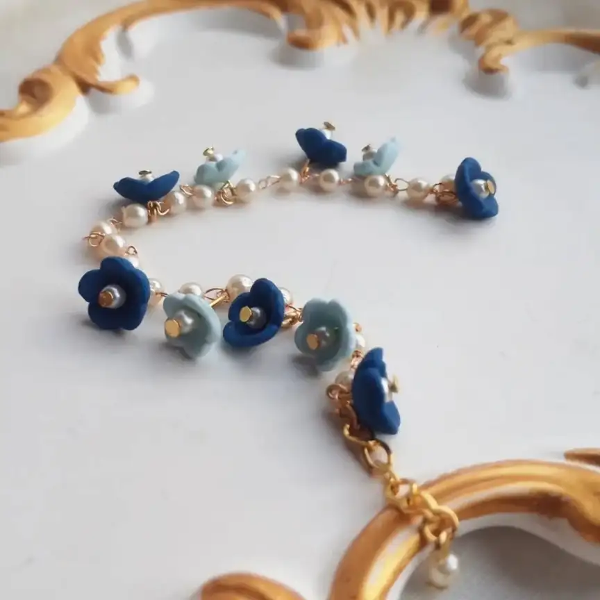 Polymer Clay Flower Chain Bracelet