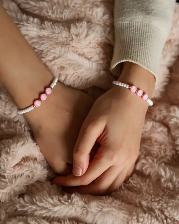 Pink "BFF" Seed Bead Bracelets