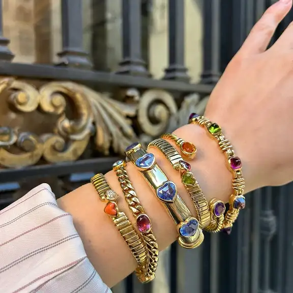 17 Vintage Bracelet Ideas for Stacking, Layering, and Wearing Solo 2 Rainbow Gemstone Bracelet Stack