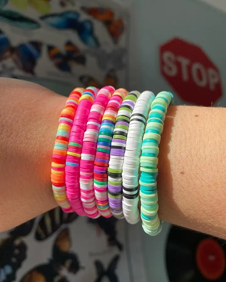 Rainbow Heishi Disc Stack