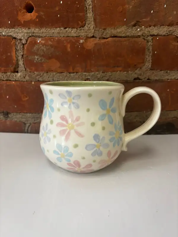 Pastel Daisies and Sage Green Dots