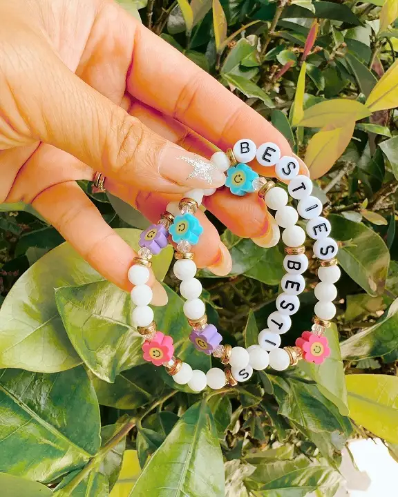 5. "Besties" Beaded Bracelets