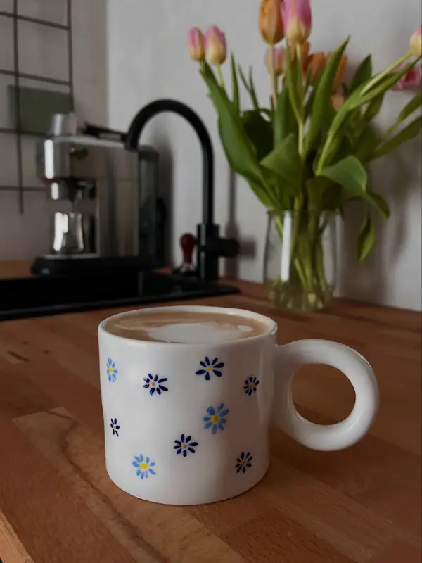 Tiny Blue Daisies for Your Morning Coffee