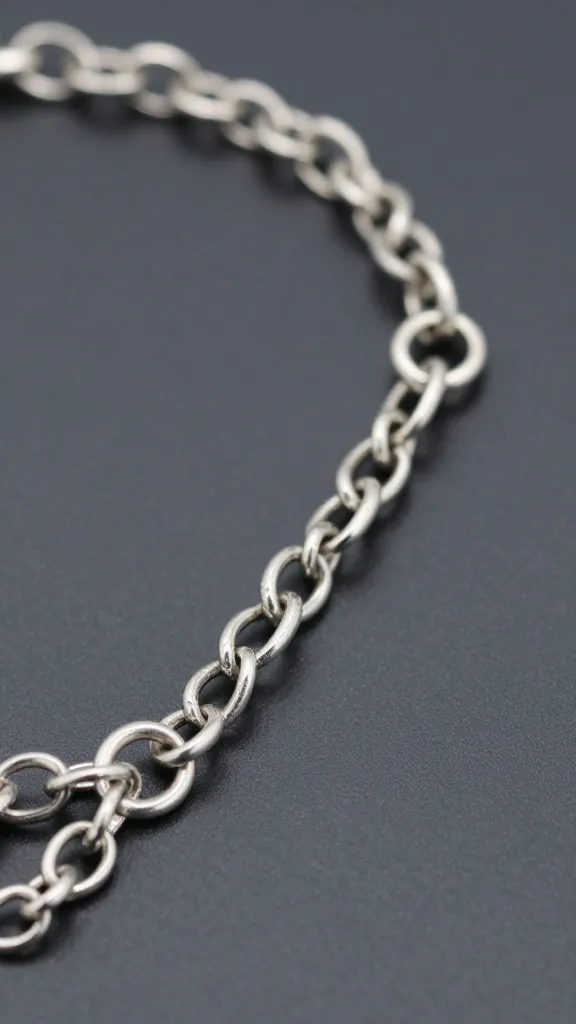 How to Make a Charm Bracelet From Scratch Your Sparkly DIY Guide 2 Closeup of a silver charm bracelet base chain with jump rings