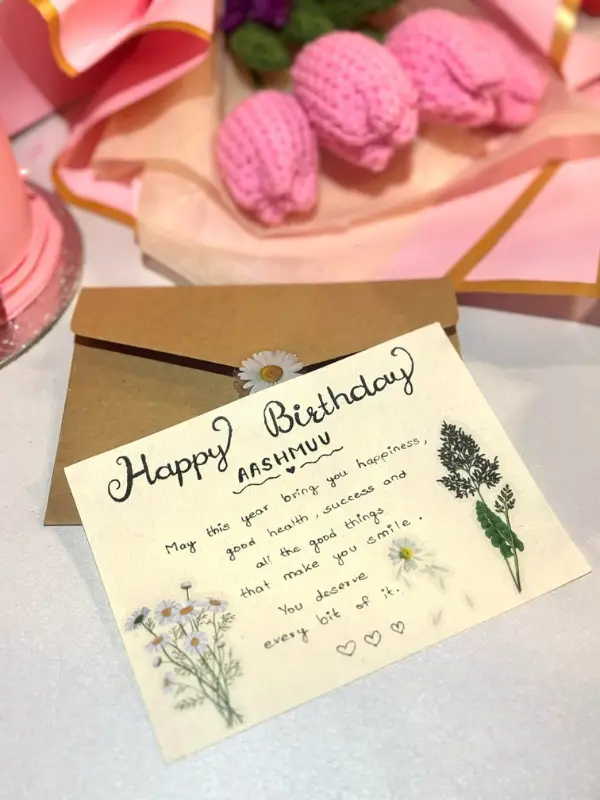 14 Hand Lettering Ideas for DIY Birthday Cards to Wow Everyone 2 Flowing Cursive Script Inside the Card