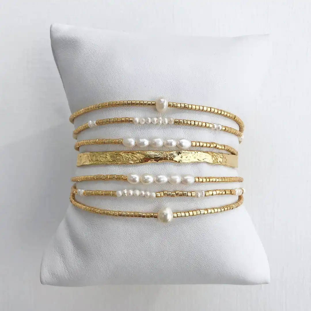 Delicate Gold Bead Bracelets That Do Not Stretch Out by Summer