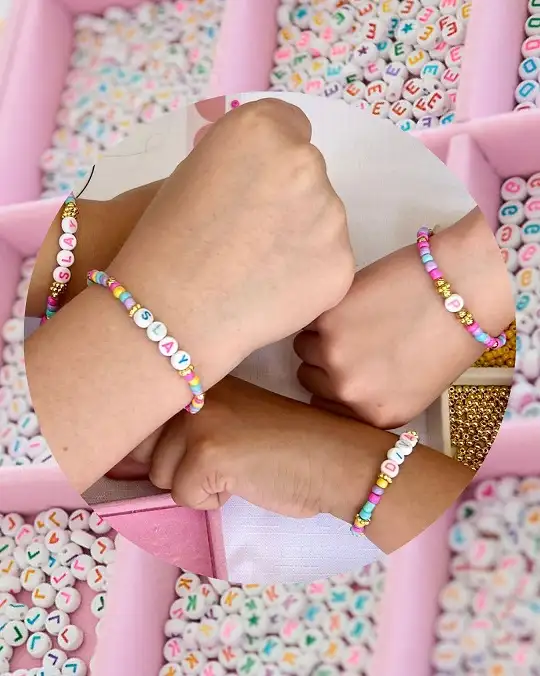 Short Word Bracelets on Stretch Cord for Younger Hands