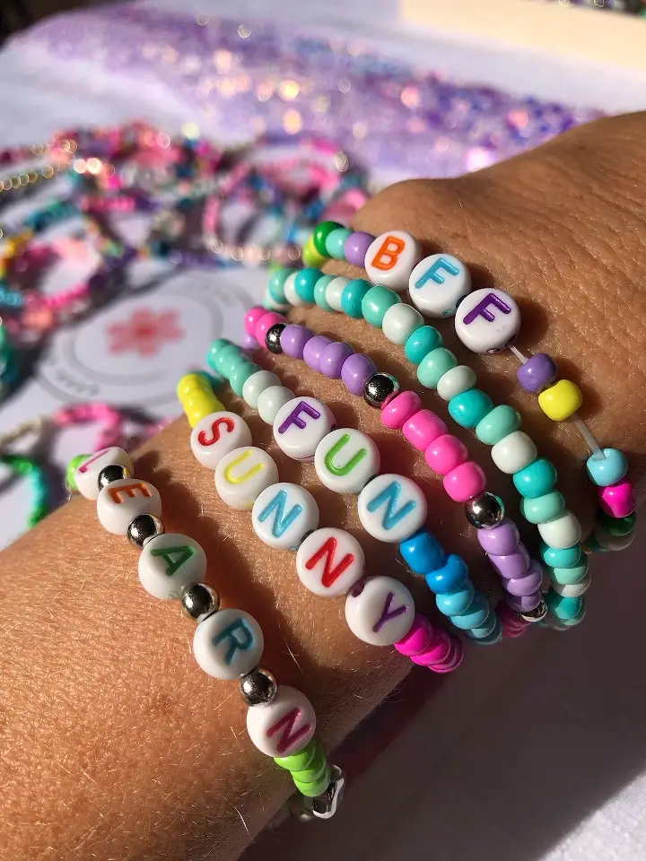 13 Friendship Bracelet Ideas for Preschool Crafts 7 Stackable Word Bracelets Kids Can Spell Themselves