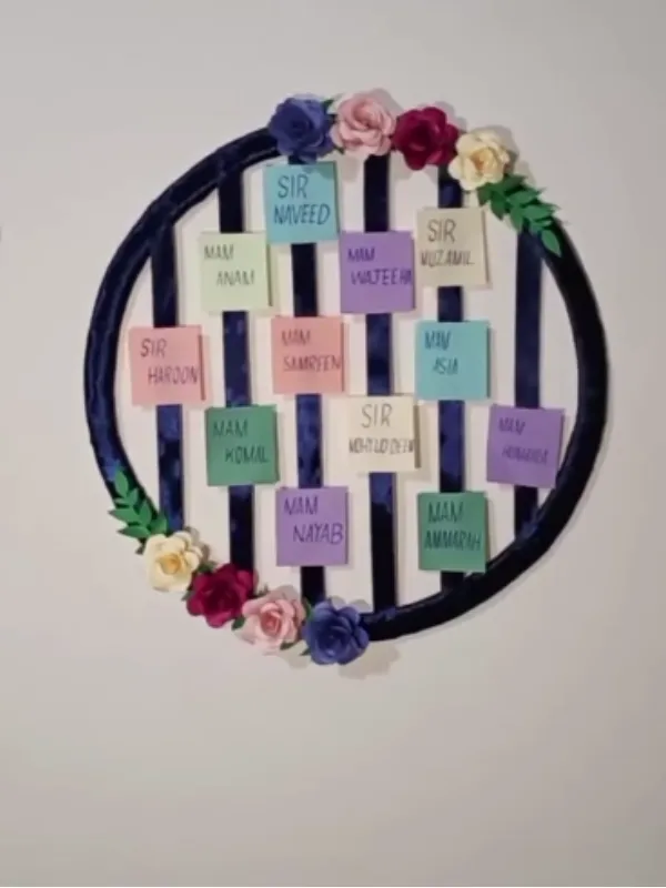 Circle Wreath Name Display for Staff or Students