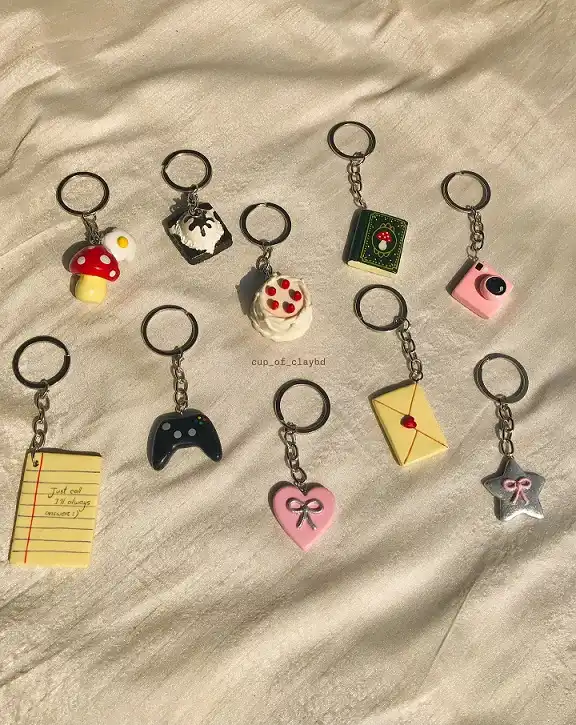Polymer Clay Keychain Bar Where They Pick the Charm