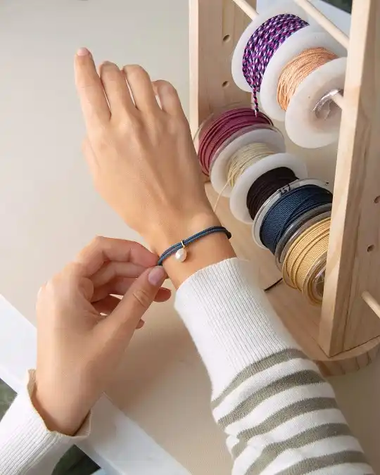 20 Cute Friendship Bracelet Ideas (Beaded, Woven, and Charm Styles) 7 Single Pearl Cord Bracelet