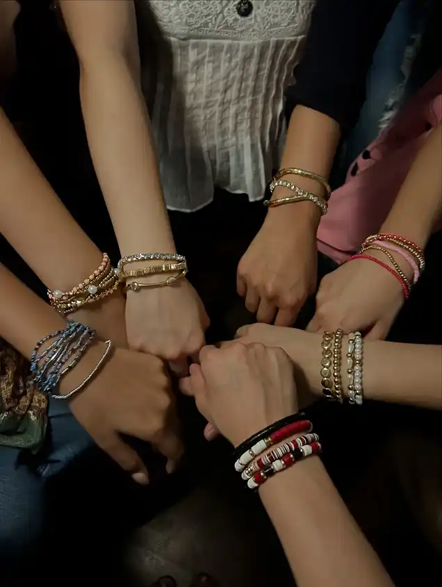 20 Cute Friendship Bracelet Ideas (Beaded, Woven, and Charm Styles) 16 Group Stack for Matching Best Friends
