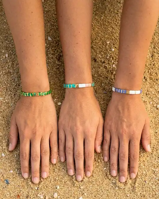 20 Cute Friendship Bracelet Ideas (Beaded, Woven, and Charm Styles) 13 Matching Tila Bead Bracelet Trio