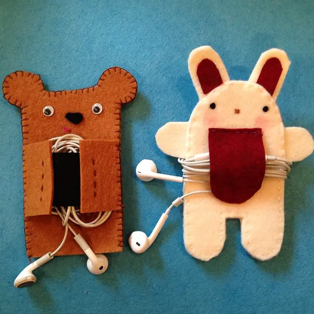 Felt Animal Earbud Holders