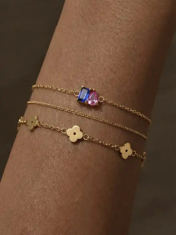 20 Cute Friendship Bracelet Ideas (Beaded, Woven, and Charm Styles) 10 Layered Gold Chain Bracelet Set