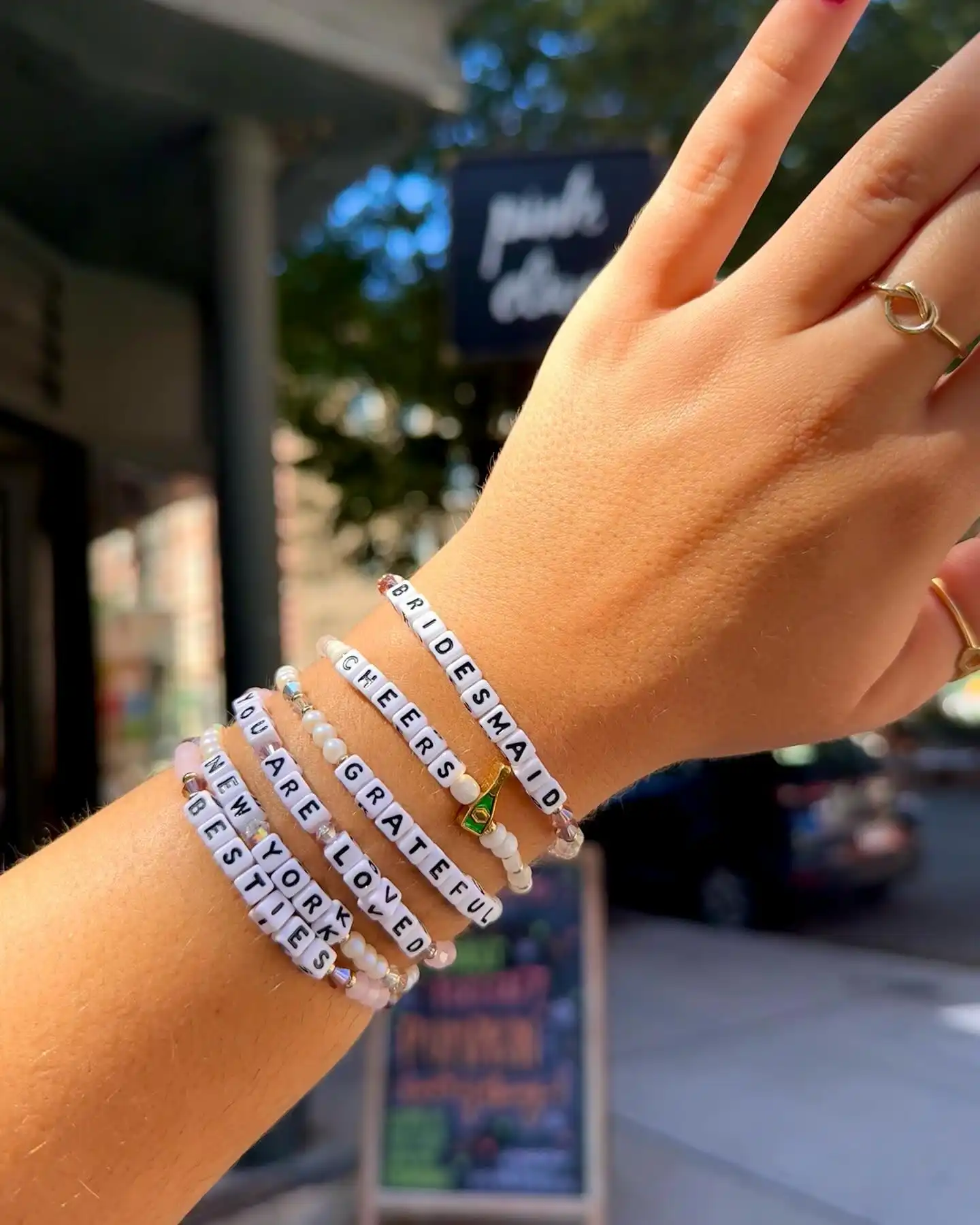 12 Minimalist Friendship Bracelet Ideas Your Friends Will Actually Wear 6 Letter Bead Bracelets That Say Something