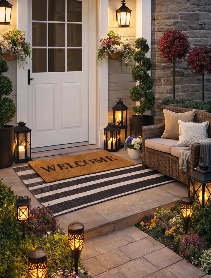 16 Minimalist Front Porch Ideas That Look Expensive on a Budget 10 Solar Path Lights and Lanterns for an Evening Glow