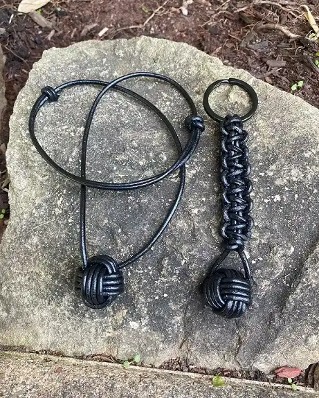 Black Cord Knotwork: One Necklace, One Keychain