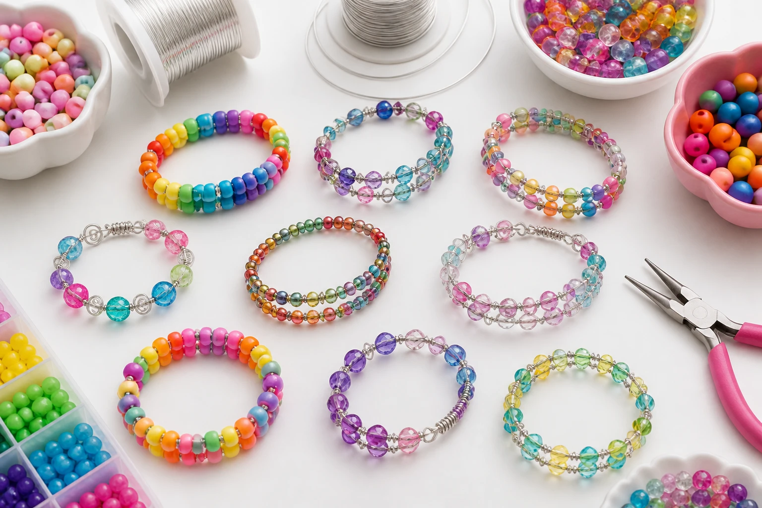 9 Wire Bracelet Ideas for Kids Craft Class That Need Zero Experience