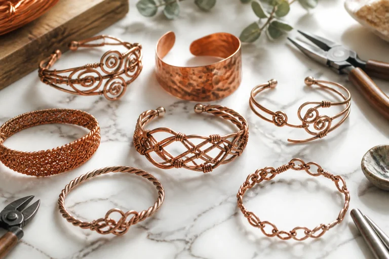 6 DIY Wire Bracelet Ideas Using Copper Wire for a Warm Artisan Look