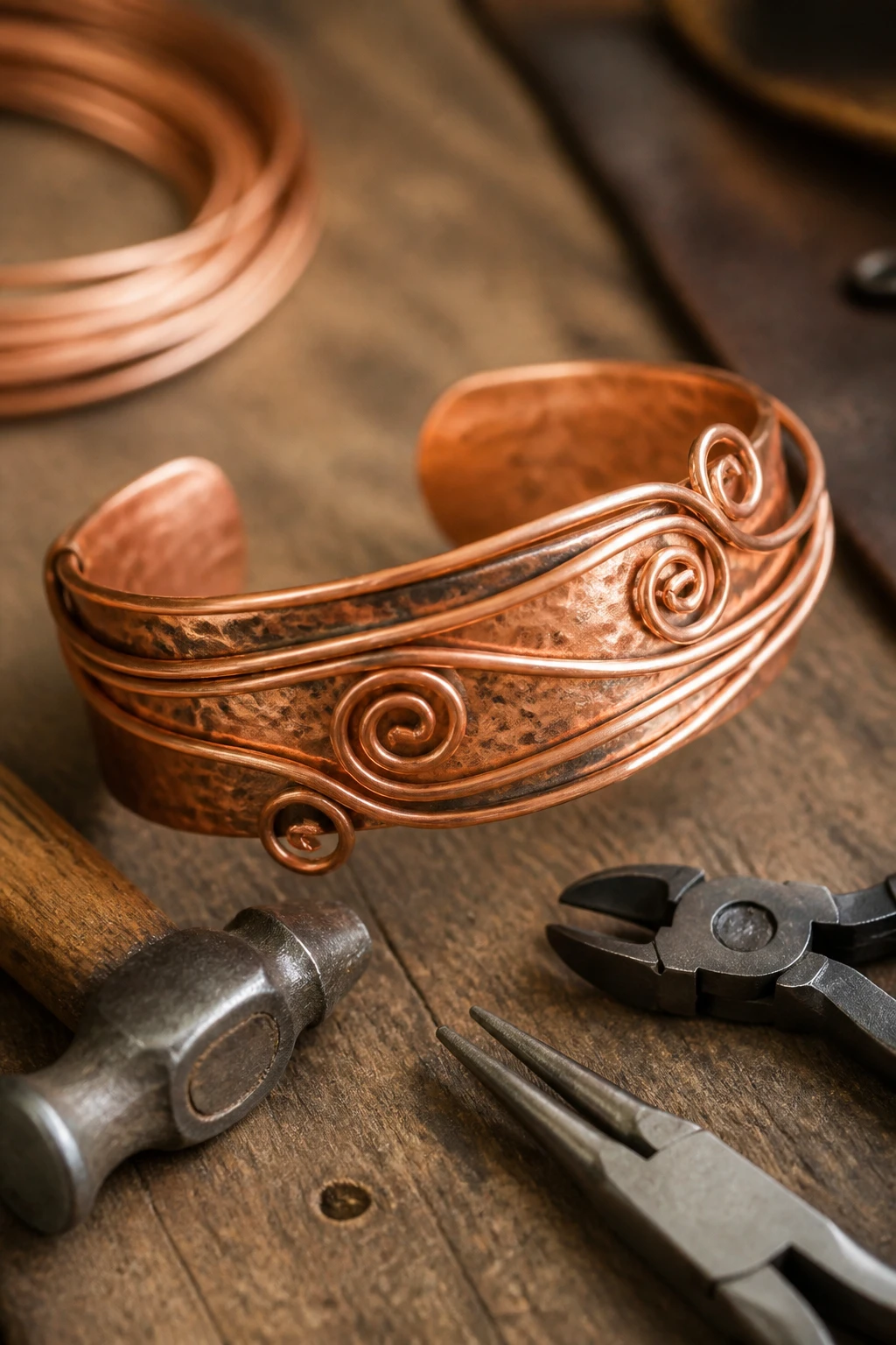 6 DIY Wire Bracelet Ideas Using Copper Wire for a Warm Artisan Look 2 Item 1