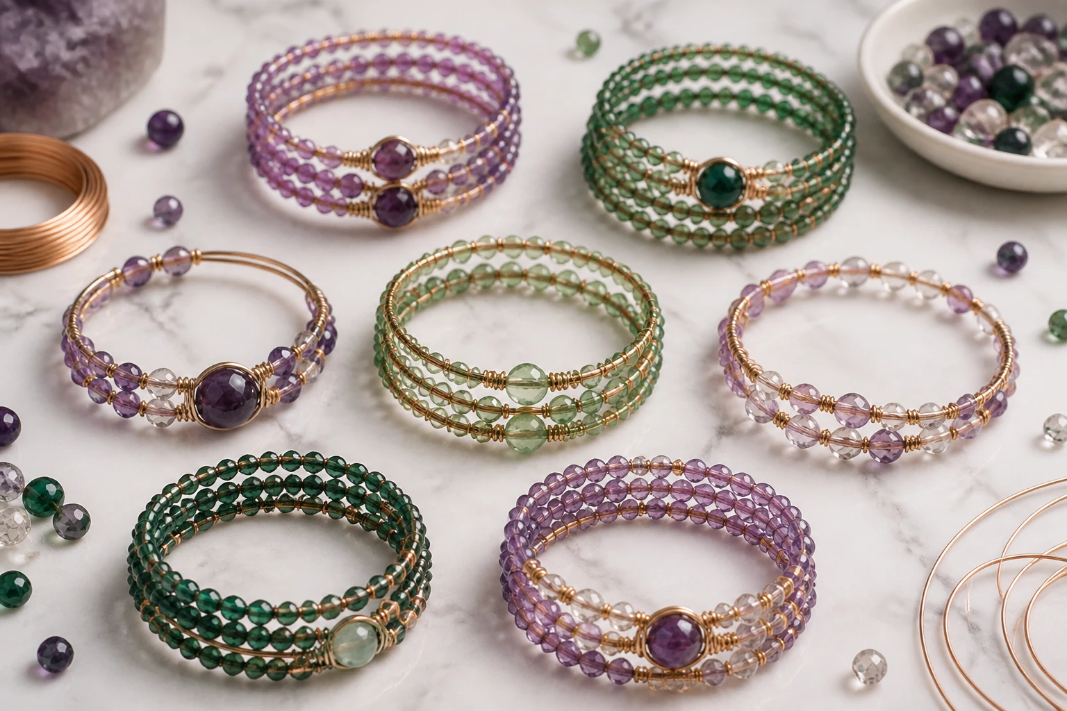 9 Wire Bracelet Ideas With Beads That Are Beginner Approved