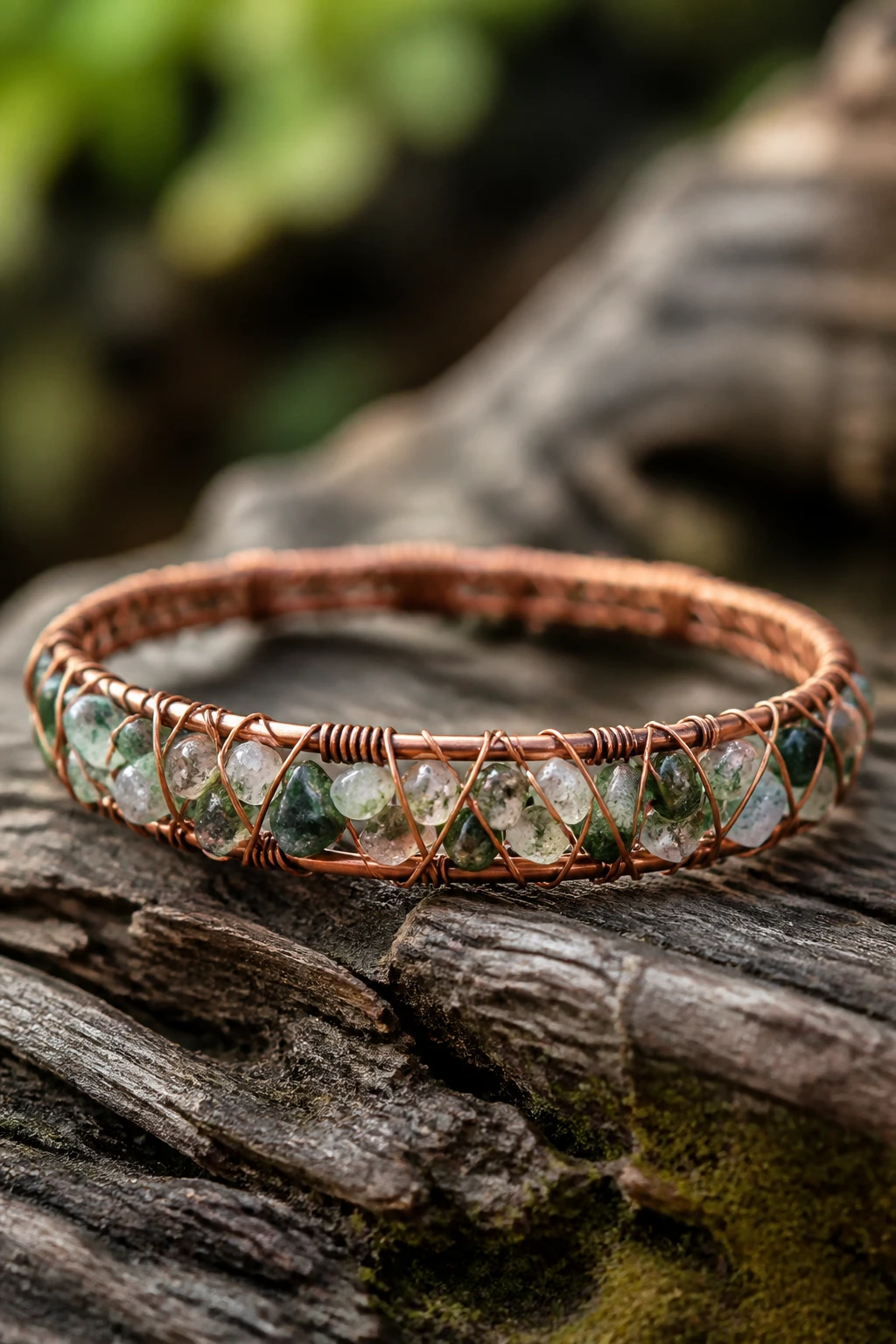 7 Rustic Wire Bracelet Ideas Using Copper and Natural Beads 4 Item 3