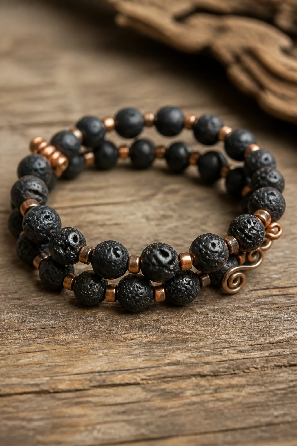 7 Rustic Wire Bracelet Ideas Using Copper and Natural Beads 5 Item 4