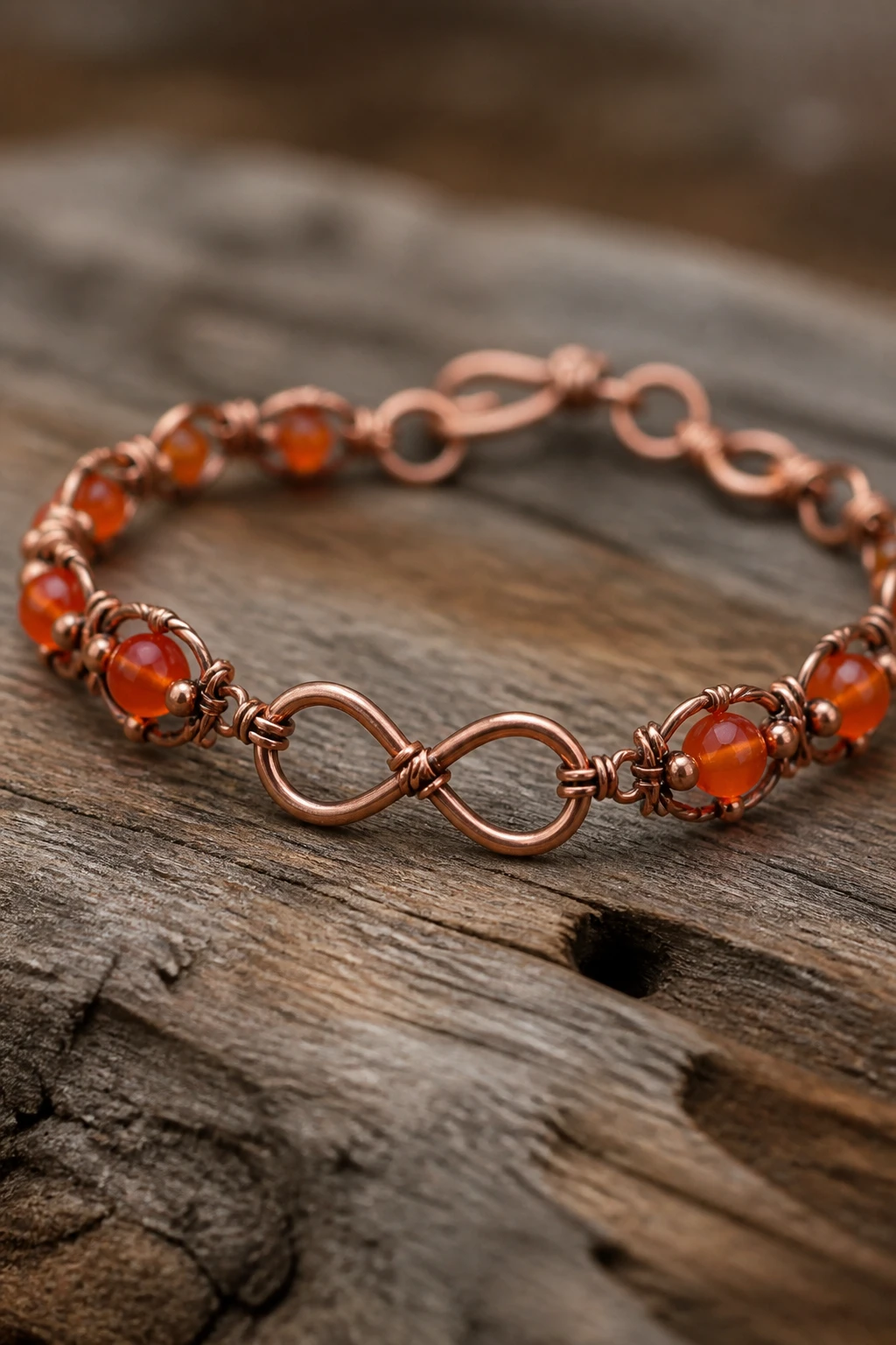 7 Rustic Wire Bracelet Ideas Using Copper and Natural Beads 7 Item 6