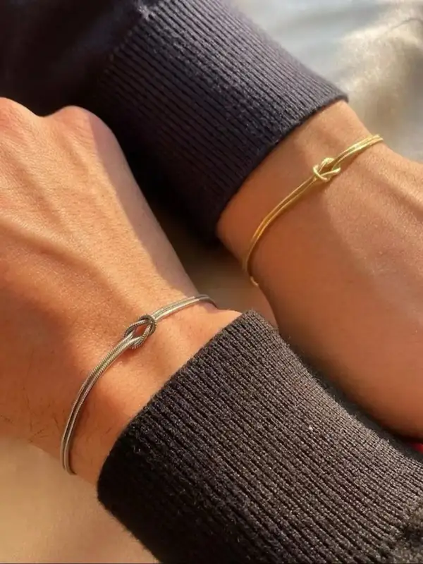 Knot Bangles That Peek Out From Sweater Cuffs