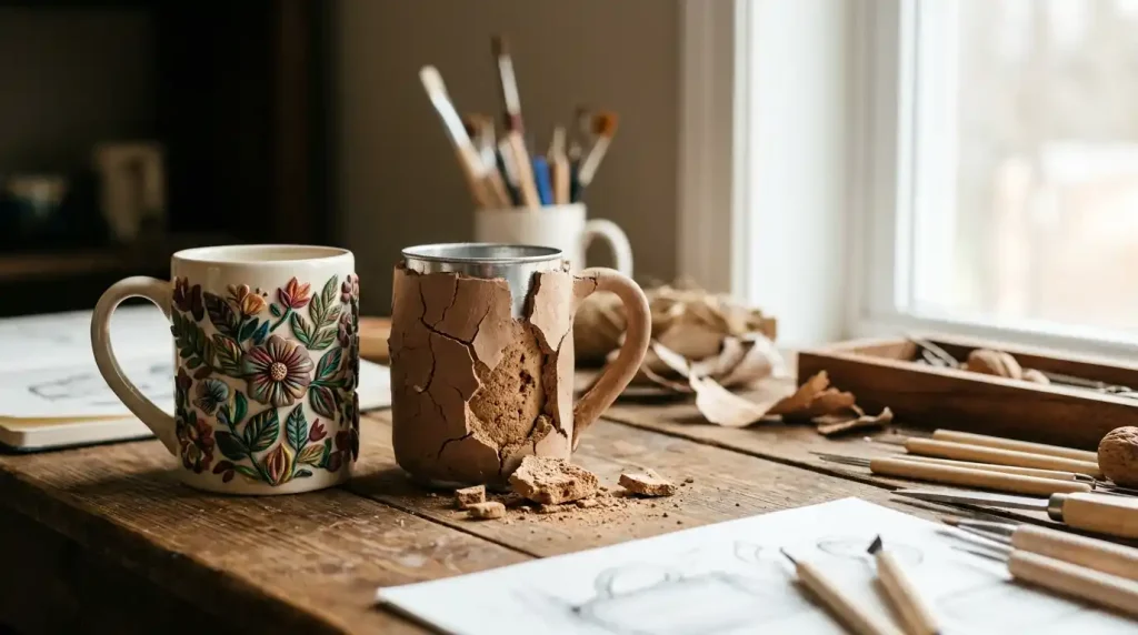 Baked Vs Air-Dry Mugs Durability 2 Why One Clay Fails and the Other Thrives