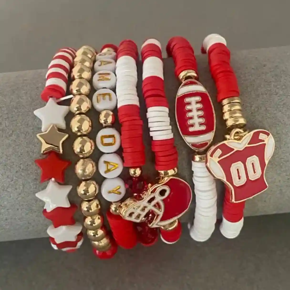 15 Back to School Bracelet Ideas to Trade 8 6. Game Day Spirit Stacks Built Around Team Colors and Charms