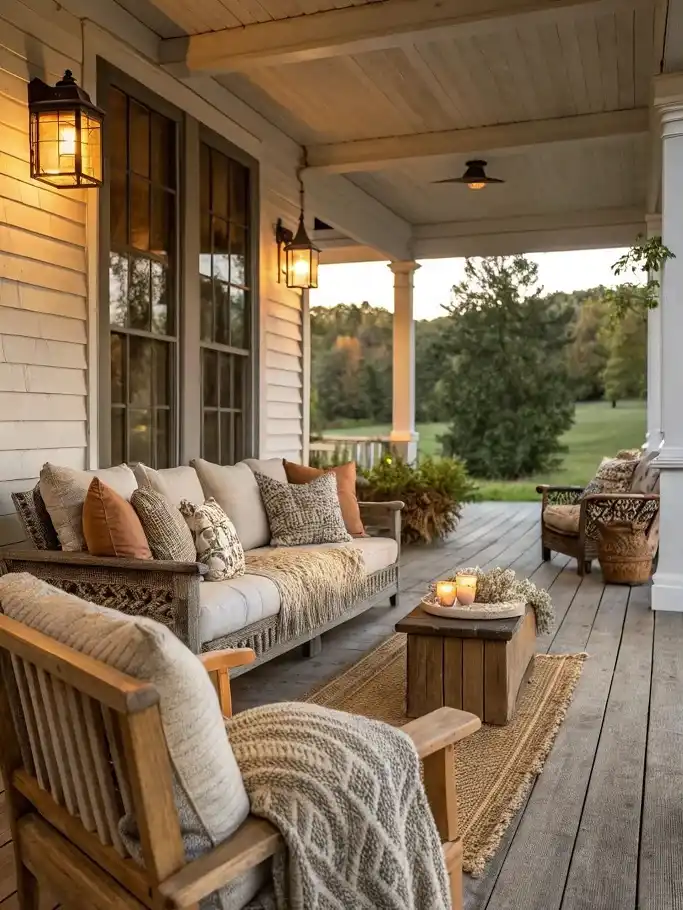 Coastal farmhouse porch