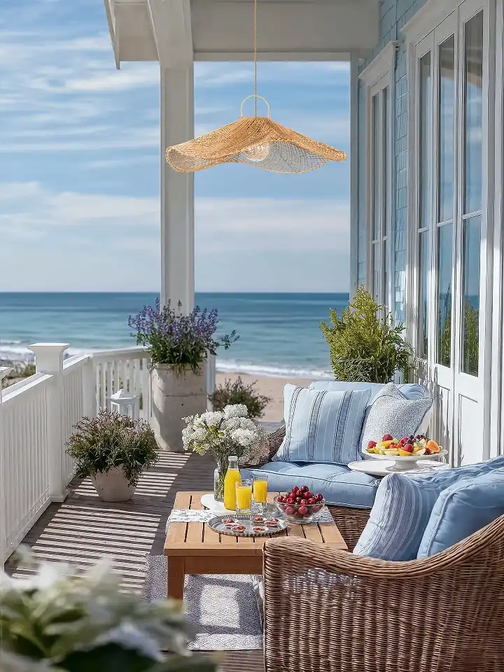 Coastal porch lighting